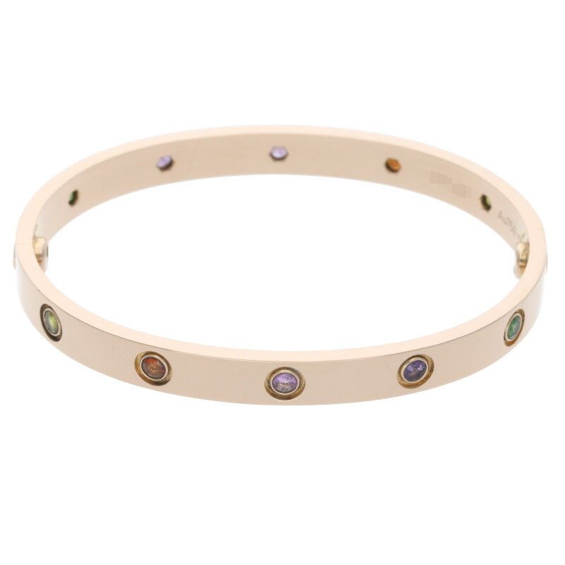 Cartier LOVE Bracelet Love Bracelet 18K Pink Gold Multi-stone Bracelet Men's 17