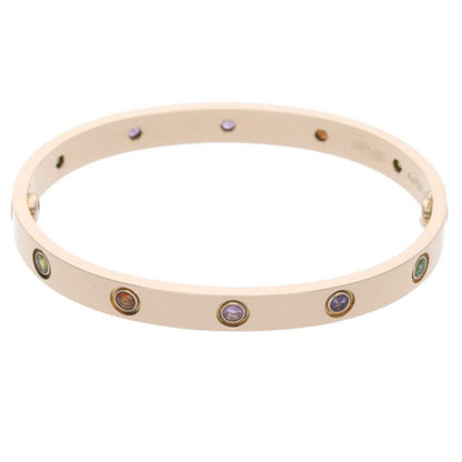 Cartier LOVE Bracelet Love Bracelet 18K Pink Gold Multi-stone Bracelet Men's 17