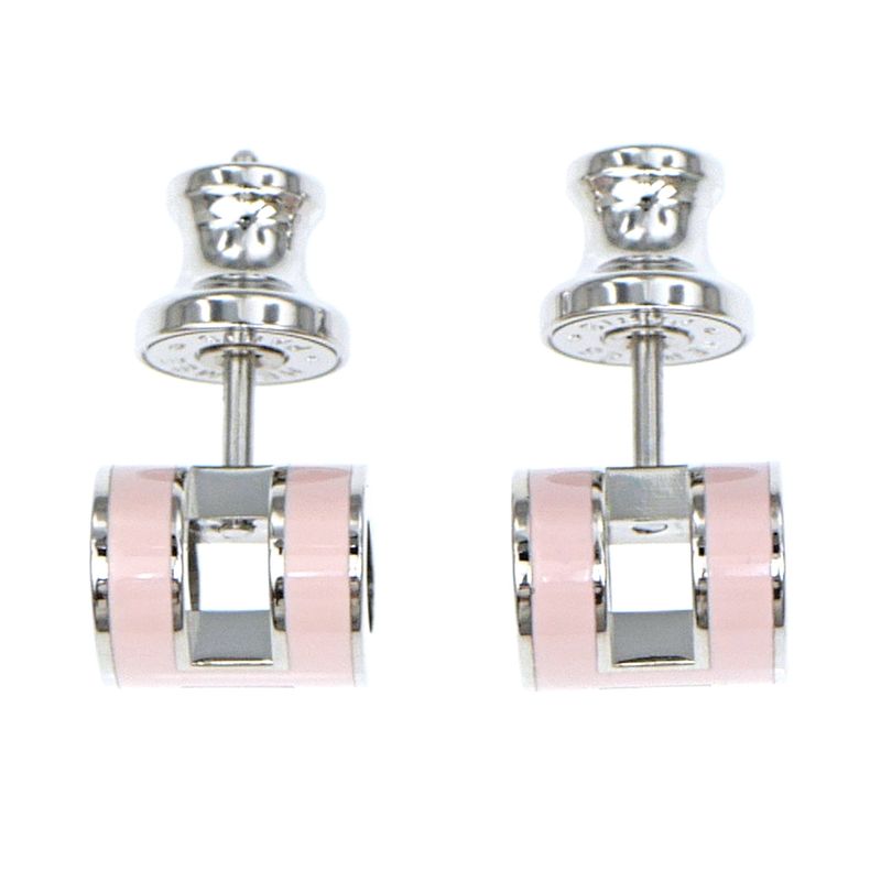 Hermes Earrings Pop Ash Mini H Pair Pink Silver Color Jewelry Others