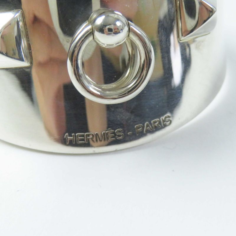 Hermes 16th Collierd Chien Lock Bracelet / Bangle Ag925 Silver Made In France