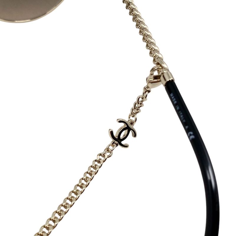 Chanel Sunglass Es with Coco Mark Chain 4242 Brown Gold Chanel