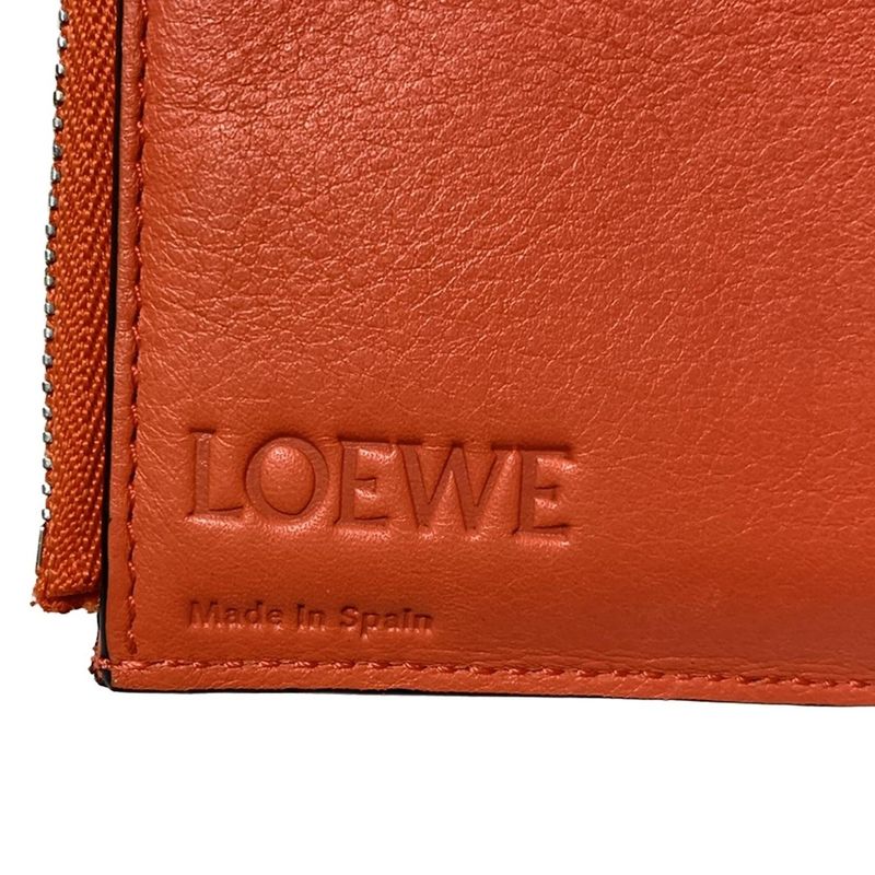 Loewe Trifold Wallet Repeat Pink Shape Stamped Leather