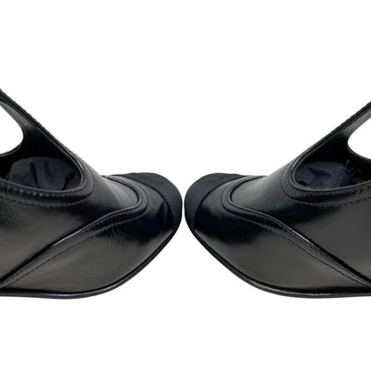 Chanel Heel Pumps Mary Jane G46443 37 1 2 Size Leather Coco Mark Black Gold