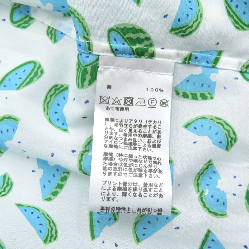 Hermes Watermelon Pattern Size 37 Cotton Multicolor Long Sleeve Shirt 1672