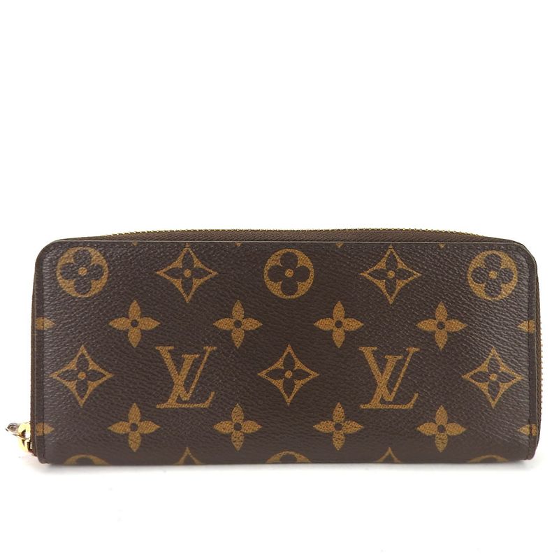 Louis Vuitton Portefeuille Clemence M61298 Monogram Rose Ballerine Brown Gold