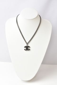 Chanel Necklace Pendant Bracelet Unisex Coco Mark CC Rhinestone