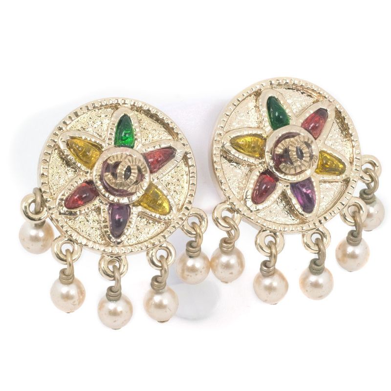 Chanel Coco Mark Faux Pearl Multicolor 07P Ladies 10.5g Earring