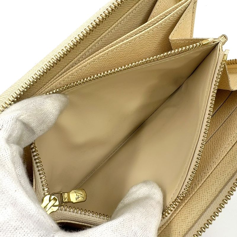 Louis Vuitton Zippy Wallet Damier Azure Damier Azure PVC White Round Zipper