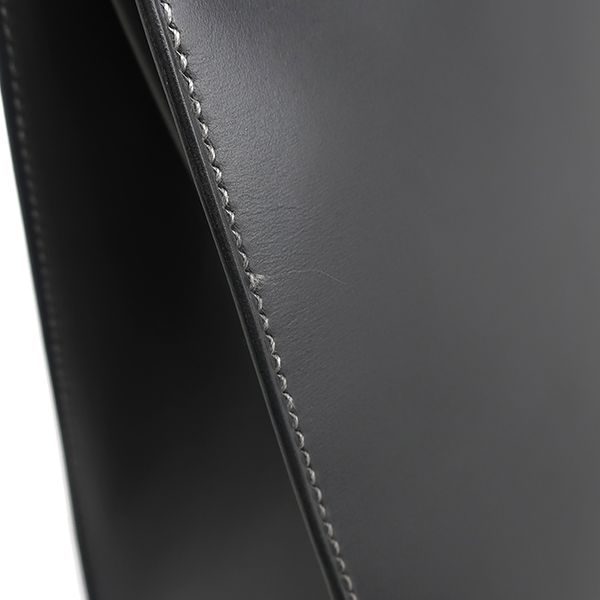 Hermes 2-Way Bag Kelly 28 Outer Stitch Box Calf Graphite Silver Hardware Gray