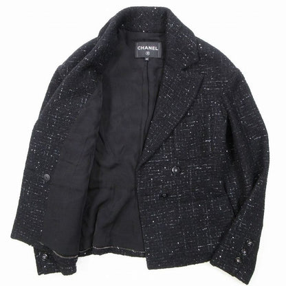 24aw Chanel Recent Model Glitter Tweed Jacket Double Breasted Coco Mark 40 M