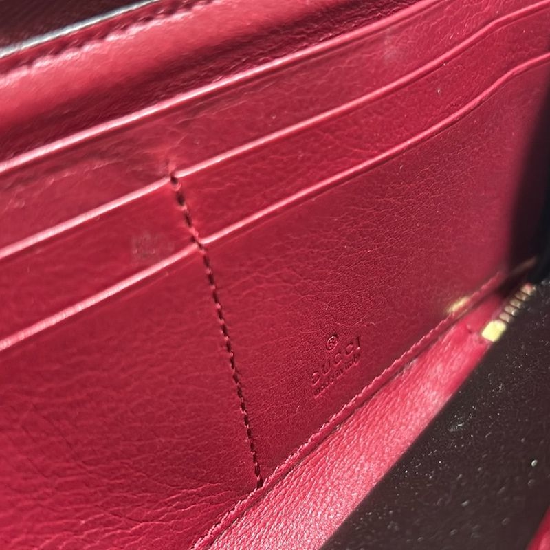 Gucci Long Wallet Lovely GG Pattern 295671 Beige Dark Brown And Bordeaux