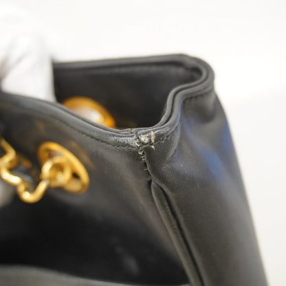 Chanel Shoulder Bag Matelasse Lambskin Black Gold Hardware Women