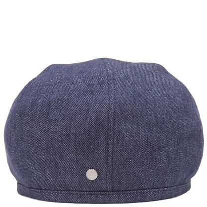 Hermes Beret Gabriel Hemp Indigo #57 Silver Hardware Never Used Blue Navy Blue