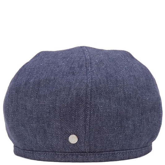 Hermes Beret Gabriel Hemp Indigo #57 Silver Hardware Never Used Blue Navy Blue