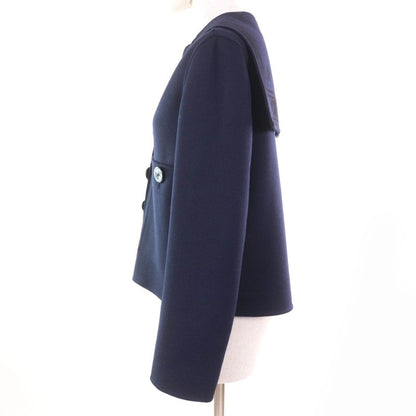 Christian DIOR 2r0c48x1116 Wool Rabbit Blend Sailor Collar Jacket Navy 40 Made