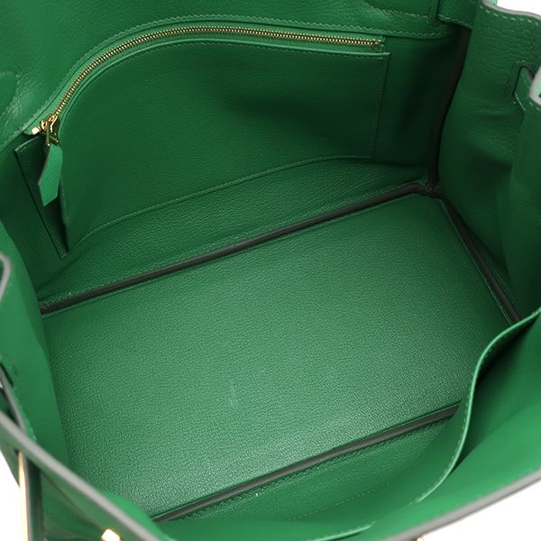 Hermes Handbag Birkin 30 Vaux Epson Cactus Gold Hardware Green D Engraved Box
