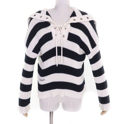 Christian DIOR 25SS 524s13a7025 100% Cotton Striped Sailor Collar Long Sleeve
