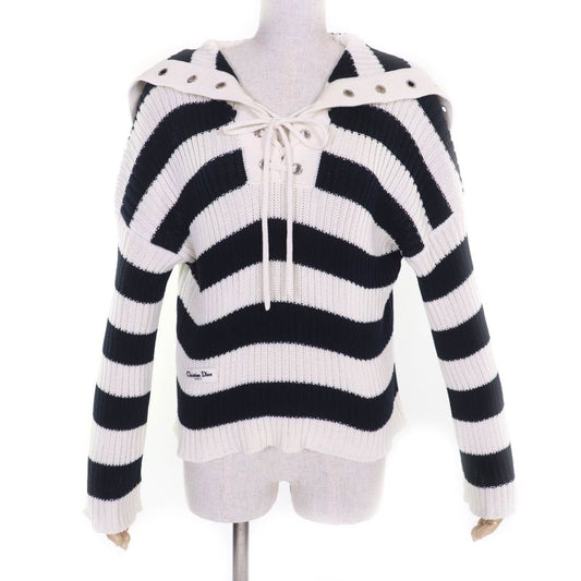 Christian DIOR 25SS 524s13a7025 100% Cotton Striped Sailor Collar Long Sleeve