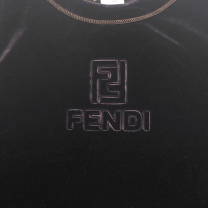 Fendi Vintage Cut And Sewn Size M FF Zucca Logo Velvet Long Sleeves Velour