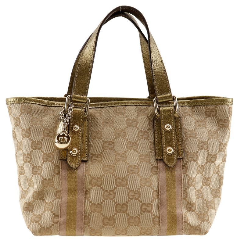 Gucci 139261 GG Canvas And Leather Brown Women's Handbag
