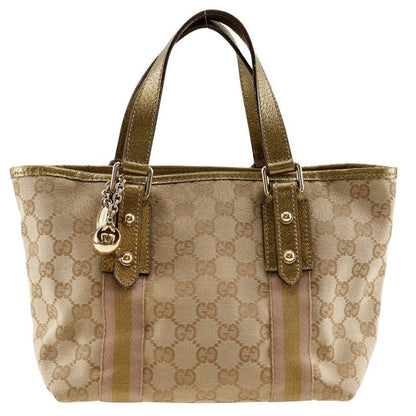 Gucci 139261 GG Canvas And Leather Brown Women's Handbag