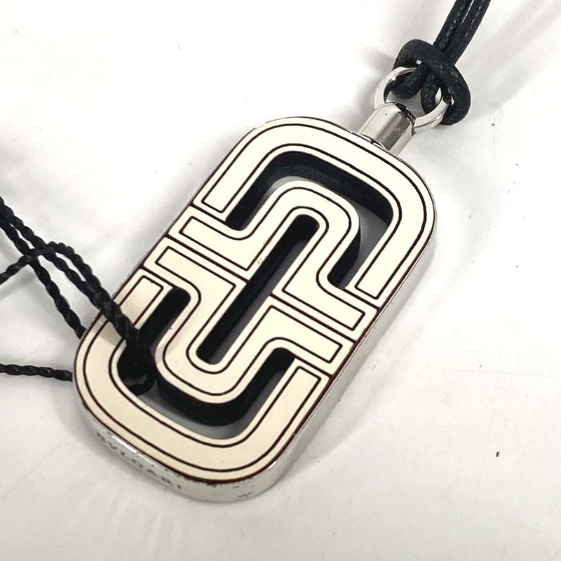 Bvlgari Bulgari Necklace Parentesi Logo Leather White