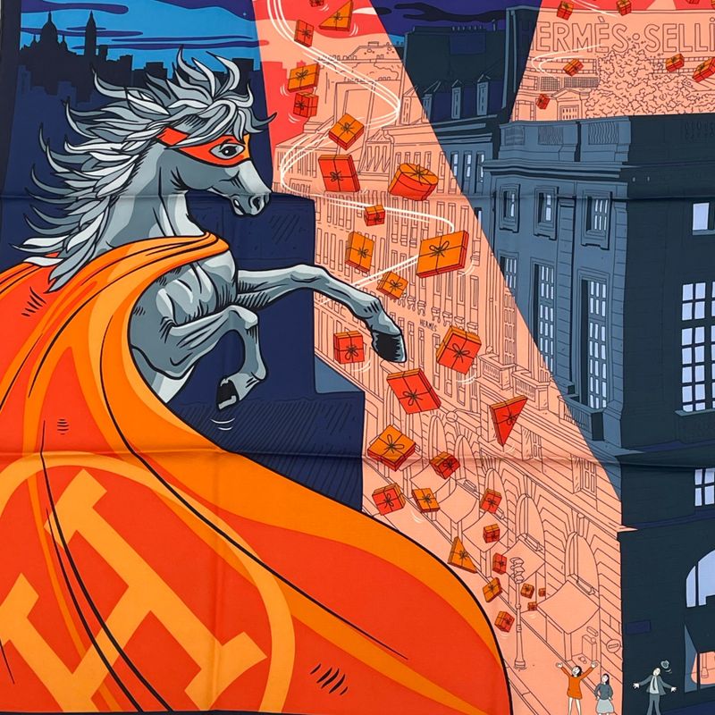 Hermes Carre 90 Scarf Space Shopping At Faubourg Blue