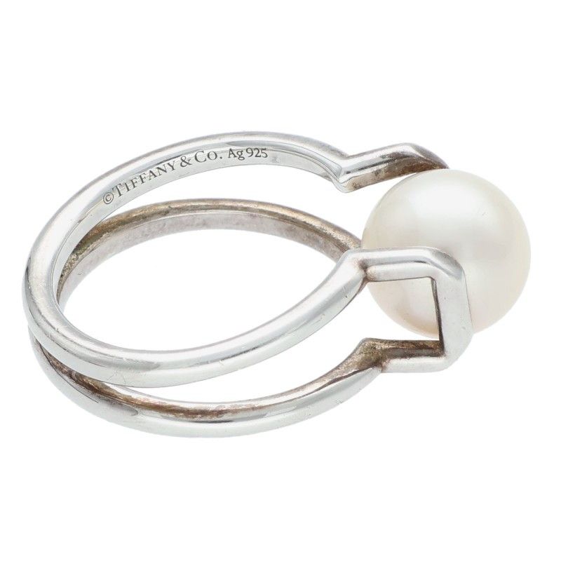Tiffany & Co Hardwear Hardware Freshwater Pearl Silver Ring Men's #12
