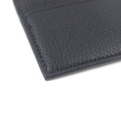 Gucci 771157 Silver Logo Hardware Leather Card Case Business Card Holder Black