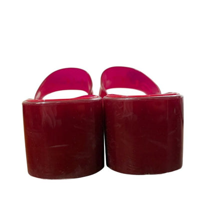 Gucci Rubber Logo Sandals 24.5cm (9.65in) Equivalent Red Women's Used