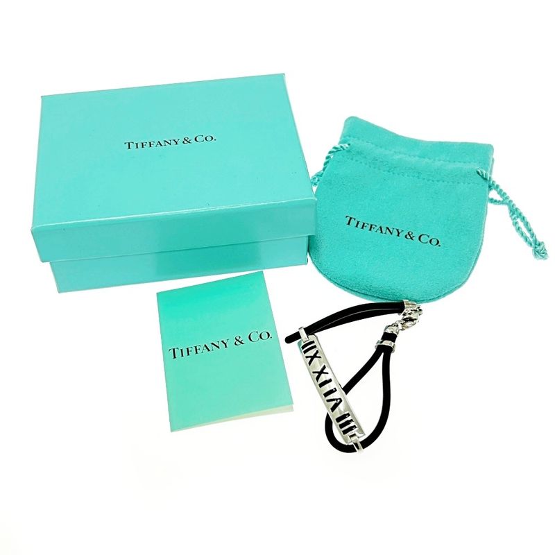 Tiffany & Co Silver Rubber Atlas Bracelet 13.2g 925 Engraved 477647 Bracelet