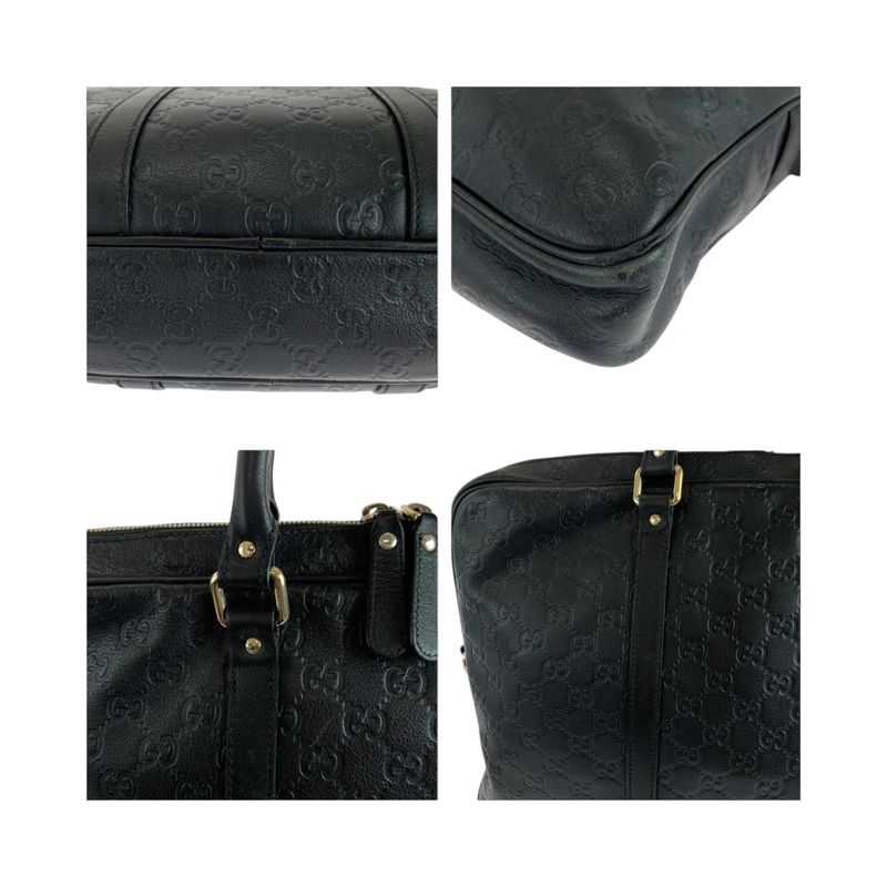 Guccissima Black Silver Hardware Leather 208463 Business Bag Shoulder Bag 2way