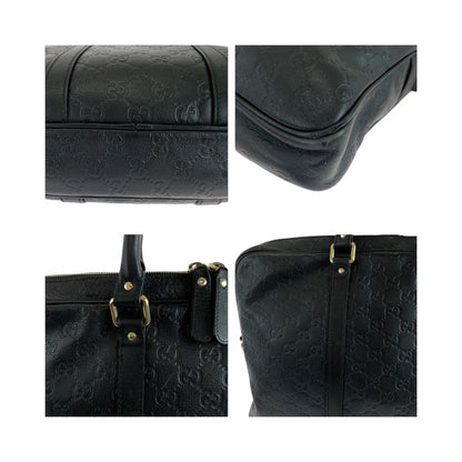 Guccissima Black Silver Hardware Leather 208463 Business Bag Shoulder Bag 2way