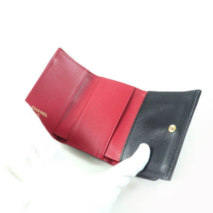 CHANEL Ap1789 19 Small Flap Wallet Lambskin Matelasse With Coco Mark Trifold