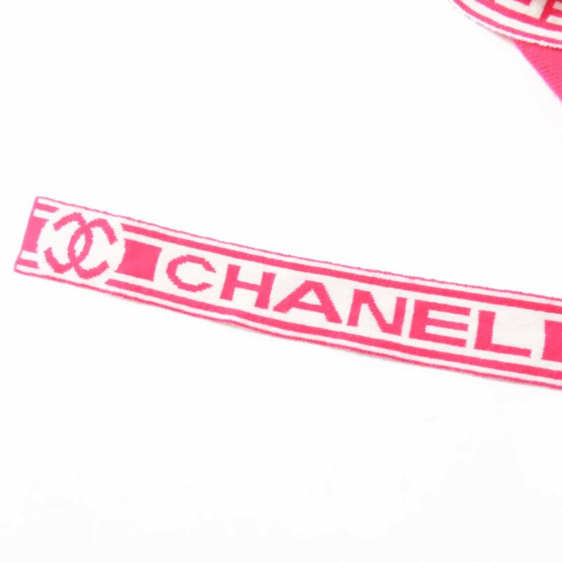 CHANEL P60724 100% Cashmere Coco Logo Line Short Sleeves Cache-coeur Knit