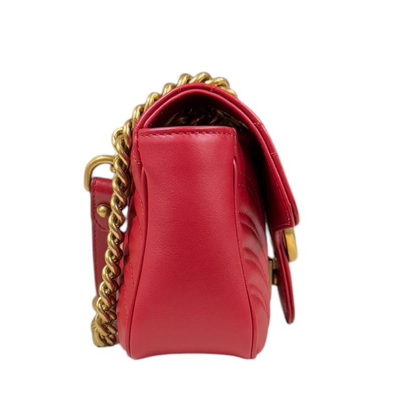 Gucci GG Marmont Shoulder Bag Leather 446744 Red Ladies Gucci  Gucci