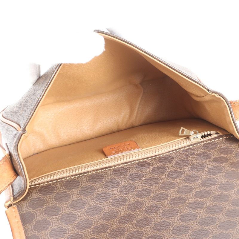 Vintage Celine Macadam Leather Shoulder Bag Crossbody Gold Hardware Genuine