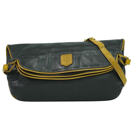 Authentic Celine Leather Shoulder Bag Pochette Black Bag Pre-owned [follow-up