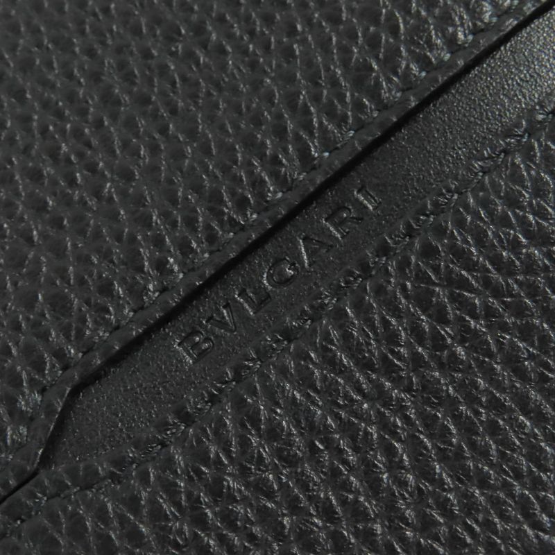 Bvlgari 280922 OCTO Leather Logo Shape Stamped Bifold Long Wallet