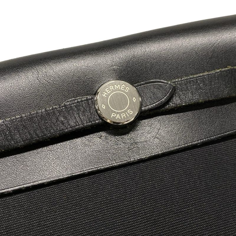 Hermes Shoulder Bag Herbag TPM Black Silver Hardware