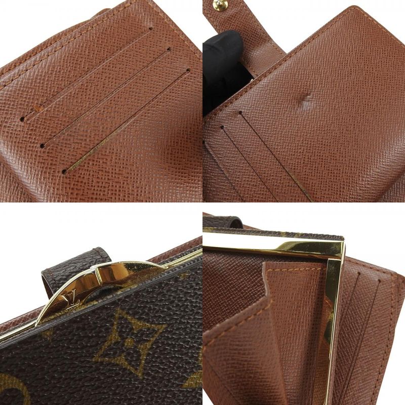 Louis Vuitton Bifold Wallet Portefeuille Viennois M61674 Monogram Brown Gold