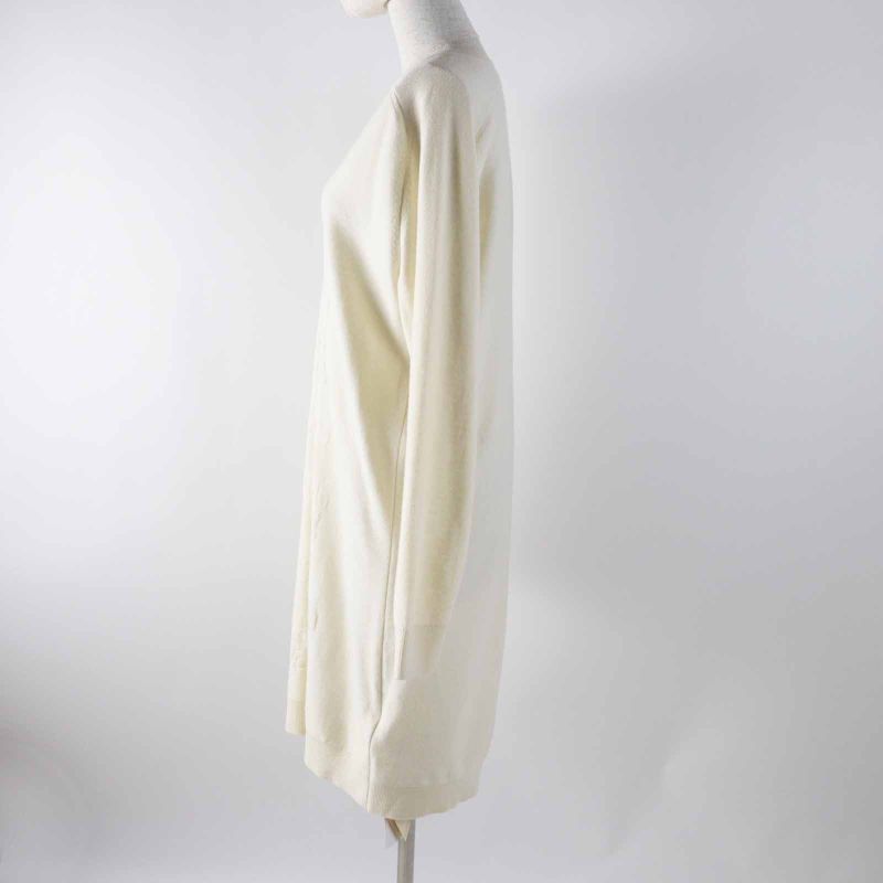 Hermes 21AW Brides De Gala Wool Cashmere Blend Long Sleeve V-neck Knit Dress