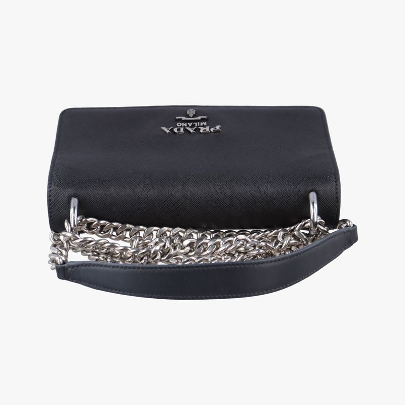 Prada Patina City Chain Black Saffiano Leather 1bd009204