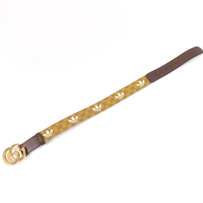 Gucci×adidas 406831 GG Marmont Leather Belt Brown Gold Hardware 65 And 26