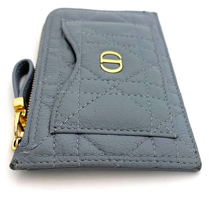 Christian Dior Coin Case Blue Lady Dior Excellent Condition Leather