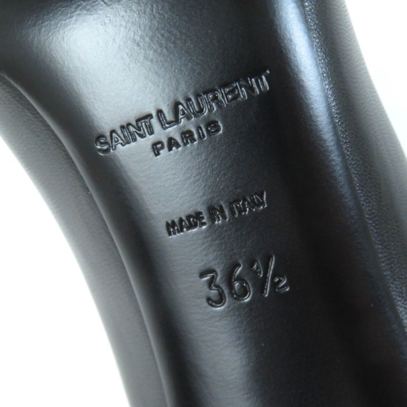 Saint Laurent Paris 489751 Aniya Pointed Toe Leather Pumps Black 36.5 With Box
