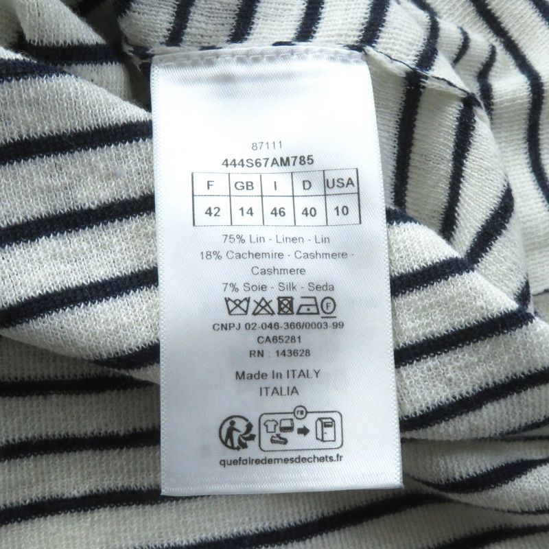 Christian DIOR 24SS 444s67am785 Linen Cashmere Silk Blend Sailor Collar