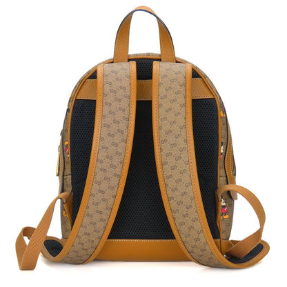 Gucci Backpack Daypack Small Backpack 552884 GG Supreme Canvas Brown Camel Gold