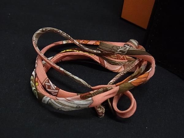 Boutique Hermes Serie Petite Ash 100% Silk Necklace Choker Bracelet Bangle