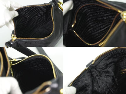Authentic Prada Nylon Shoulder Bag Pochette Black Bt0711 Bag Pre-owned [follow-u
